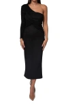 Jluxlabel Dayanna Single Long Sleeve Faux Suede Midi Dress