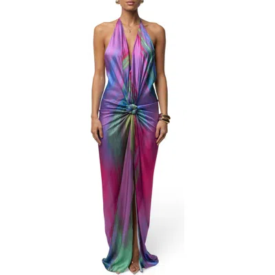 Jluxlabel Daydream Abstract Print Open Back Maxi Dress In Multi