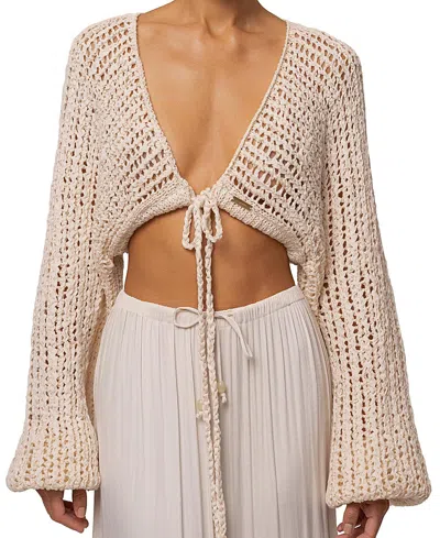 Jluxlabel Deep Waters Crochet Top In Neutral
