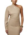 Jluxlabel Demi One Shoulder Top In Brown