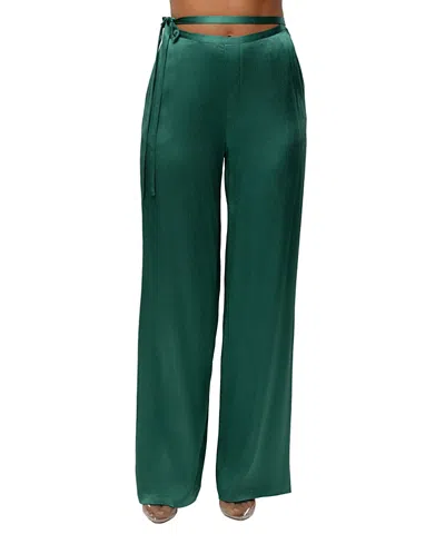 Jluxlabel Deserae Satin Pants In Green
