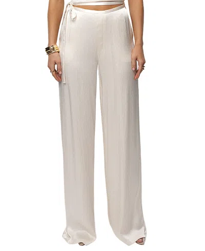 Jluxlabel Deserae Satin Pants In White