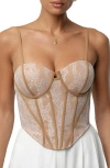 Jluxlabel Desire Lace Underwire Corset Top In Brown