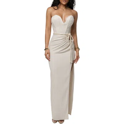 Jluxlabel Destination Linen Skirt Set In White