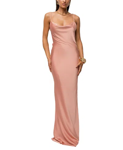 Jluxlabel Down The Aisle Satin Gown In Pink
