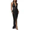 Jluxlabel Drape & Destiny Halter Dress In Black