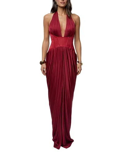 Jluxlabel Drape And Destiny Maxi Dress In Red