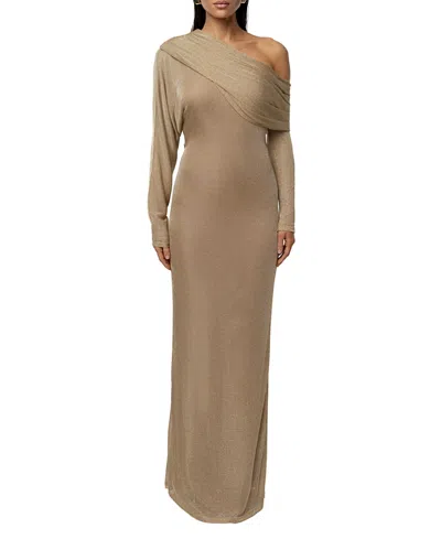 Jluxlabel Drape And Shine Maxi Dress In Gray