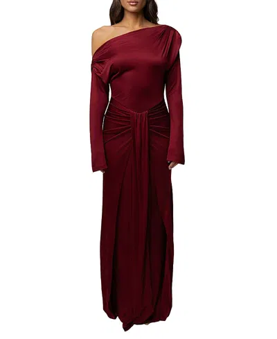 Jluxlabel Draped Perfection Maxi Dress In Burgundy