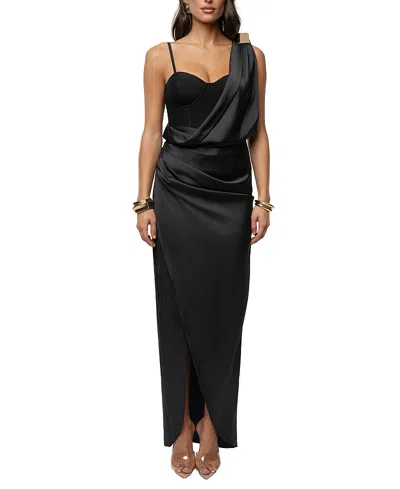 Jluxlabel Draped Radiance Maxi Dress In Black