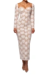 Jluxlabel Dressmaker Long Sleeve Lace Gown In Ivory