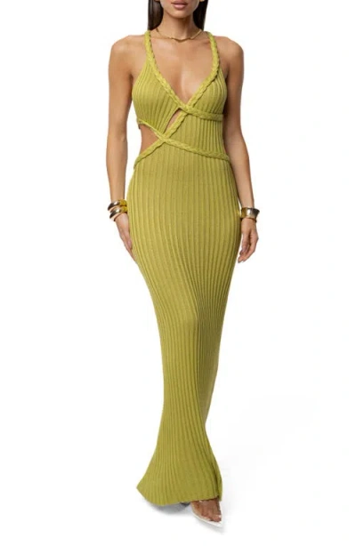 Jluxlabel Drift & Dream Open Back Body-con Maxi Sundress In Green