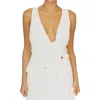 Jluxlabel Elicia Front Tie Sleeveless Top In White