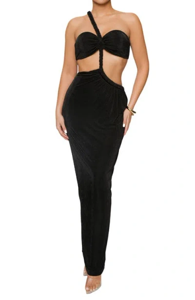 Jluxlabel Ema One-shoulder Maxi Dress In Black