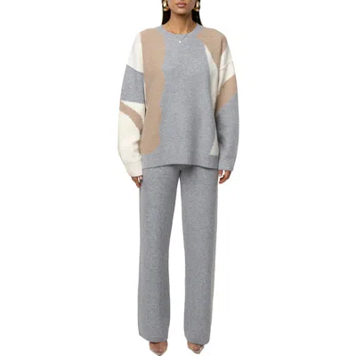 Jluxlabel Emelie Knit Pant Set In Gray