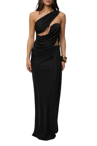 Jluxlabel Empress Of Hearts Maxi Gown In Black