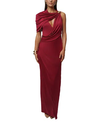 Jluxlabel Enchanted Drape Maxi Dress In Burgundy