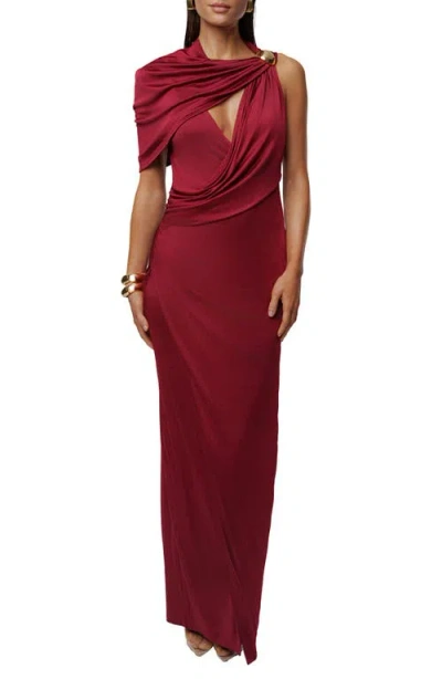 Jluxlabel Enchanted Drape Maxi Dress In Red