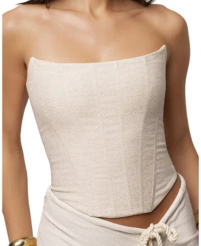 Jluxlabel Fenix Reversible Linen Corset In Neutral