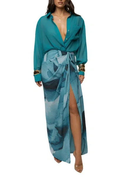 Jluxlabel Fierce Form Button-down Shirt In Green