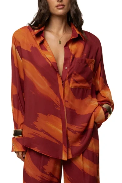 Jluxlabel Fierce Form Button-down Shirt In Brown