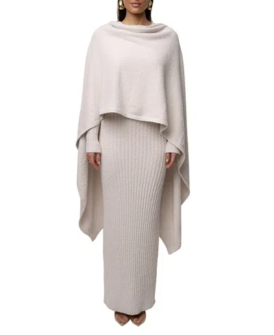 Jluxlabel First Class Ribbed Maxi Dress In White