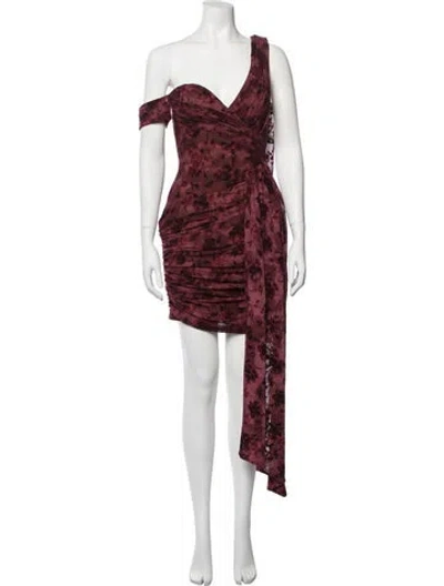 Pre-owned Jluxlabel Floral Print Mini Dress In Burgundy