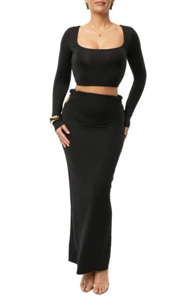 Jluxlabel Geneva Long Sleeve Crop Top & Skirt