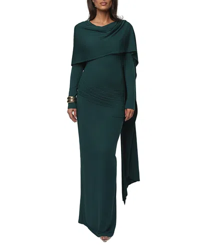 Jluxlabel Glitz Asymmetric Maxi Dress In Green