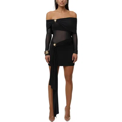 Jluxlabel Glow State Drape Dress In Black