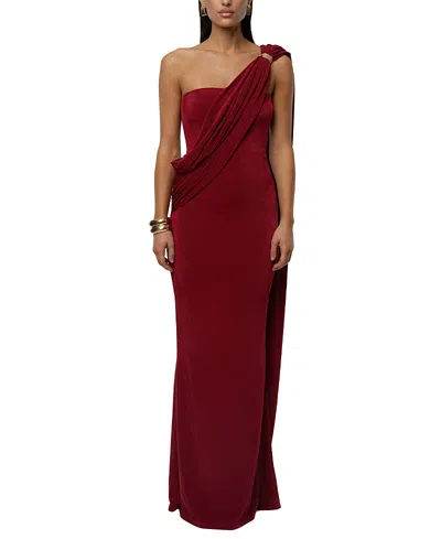 Jluxlabel Golden Veil Maxi Dress In Red