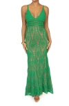 Jluxlabel Great Escape Crochet Maxi Dress In Green