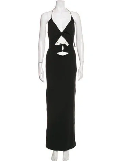 Pre-owned Jluxlabel Halterneck Long Dress In Black