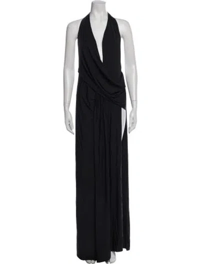 Pre-owned Jluxlabel Halterneck Long Dress In Black
