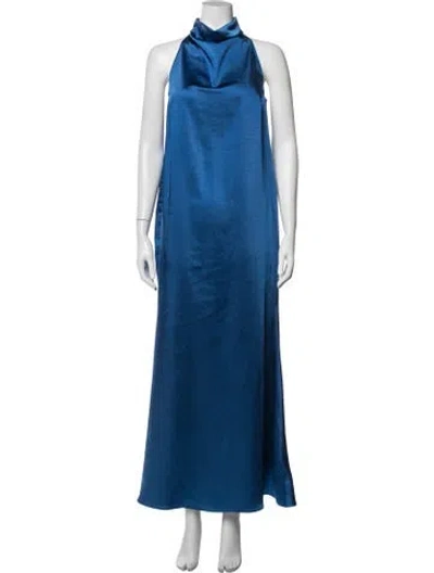 Pre-owned Jluxlabel Halterneck Long Dress In Blue