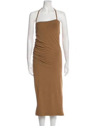 Pre-owned Jluxlabel Halterneck Long Dress In Neutral
