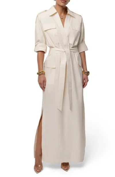 Jluxlabel Harbor Shore Maxi Shirtdress In White