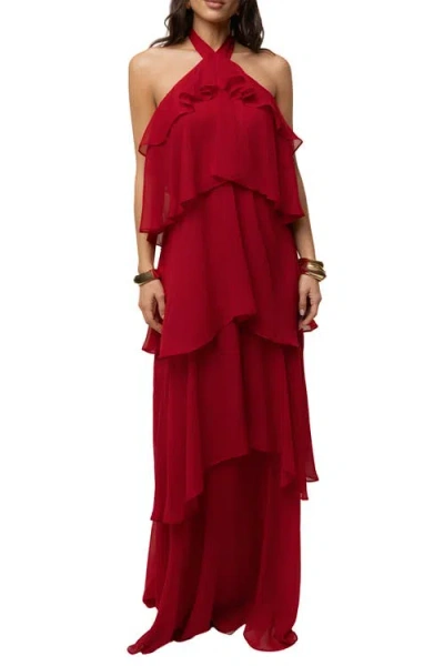 Jluxlabel Head In The Clouds Maxi Dress In Red