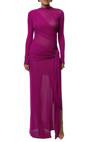 Jluxlabel Heatwave Mesh Maxi Dress In Pink