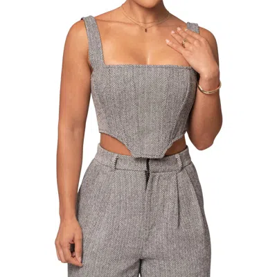 Jluxlabel Herringbone Crop Corset Top