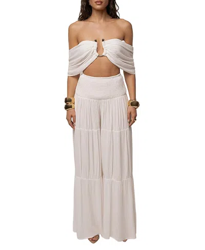 Jluxlabel Hidden Gems Tier Pant Set In Ivory