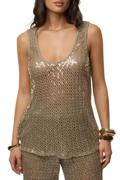 Jluxlabel High Seas Sequin Top In Gray