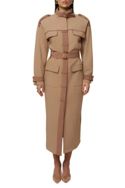 Jluxlabel Icon Belted Midi Dress In Neutral