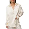 Jluxlabel Island Ease Satin Shirt In White