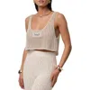 Jluxlabel Island Nights Open Knit Crop Top In White