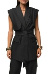 Jluxlabel Jeanie Belted Vest In Black