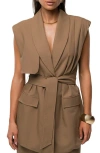 Jluxlabel Jeanie Belted Vest In Brown