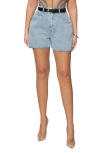 Jluxlabel Jourdan Belted Denim Shorts In Denim