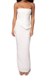 Jluxlabel Journey Strapless Cotton & Linen Maxi Dress In Ivory