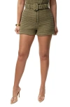 Jluxlabel Kelsie Belted Shorts In Green